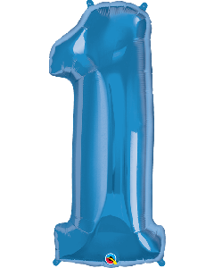 34" Sapphire Blue Number 1 Foil Balloon Qualatex