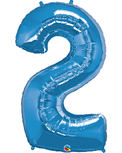 34" Sapphire Blue Number 2 Foil Balloon Qualatex