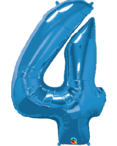 34" Sapphire Blue Number 4 Foil Balloon Qualatex