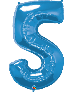 34" Sapphire Blue Number 5 Foil Balloon Qualatex