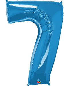 34" Sapphire Blue Number 7 Foil Balloon Qualatex