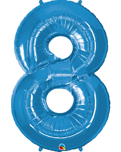 34" Sapphire Blue Number 8 Foil Balloon Qualatex