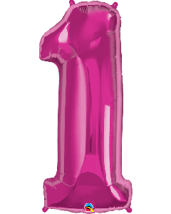 34" Magenta Number 1 Foil Balloon Qualatex