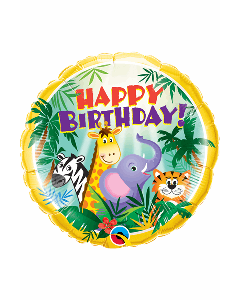 18" FOIL ROUND BIRTHDAY JUNGLE FRIENDS - 31014/1