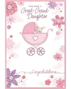 Great Grandaughter Congratulation Pk6 C50 Simon Elvin