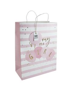 Hooray Baby Girl Extra Large Gift Bag Pk6