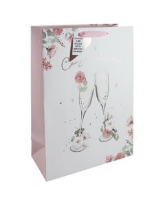Champagne Glasses Extra Large gift Bag Pk6
