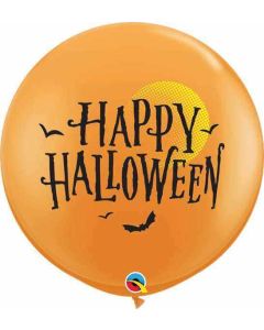 36" Happy Halloween Moon & Bats Pk2 Qualatex