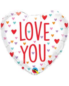 18" Love You Little Hearts Heart Shape Foil Qualatex