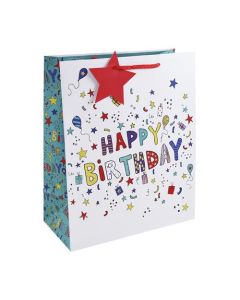 Doodle Birthday Large Bag Pk6 Eurowrap