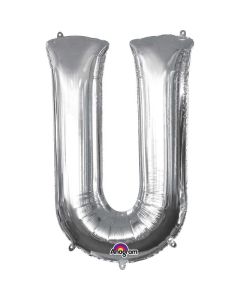 34" Silver Letter U Foil Anagram