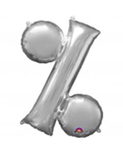 34" Silver Symbol % Foil Anagram