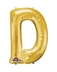 16" Gold Letter D Air-Fill Foil Anagram