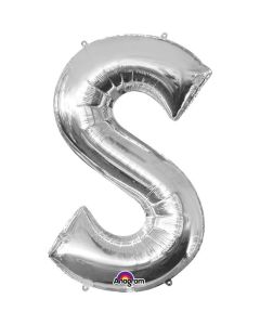 16" Silver Letter S Air-Fill Foil Anagram