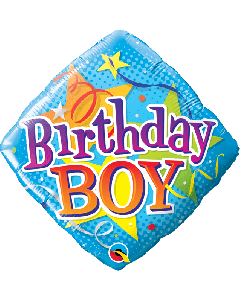 18" Blue Birthday Boy Diamond Foil Qualatex