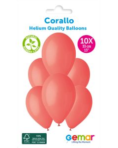 13" Corallo Latex Balloons Pk10 #078 Gemar UK