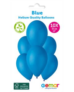 13" Blue Latex Balloons Pk10 #010 Gemar UK