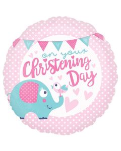 18" Christening Day Pink Foil Balloon Anagram