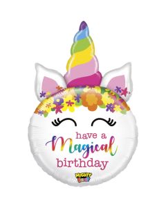33" Mighty Birthday Unicorn Foil Grabo