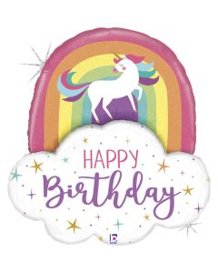 35" Unicorn Rainbow Birthday Foil Grabo