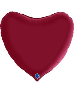 36" Satin Cherry Heart Foil Balloon Grabo