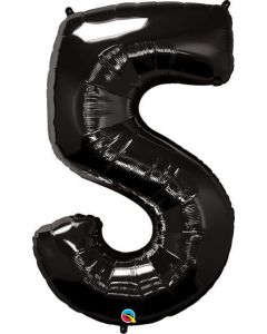 34" Black Number 5 Foil Balloon Qualatex