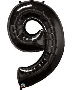 34" Black Number 9 Foil Balloon Qualatex
