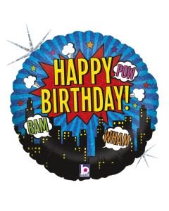 18" Super Hero Birthday Foil Grabo
