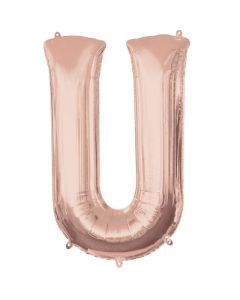 34" Rose Gold Letter U Foil Anagram