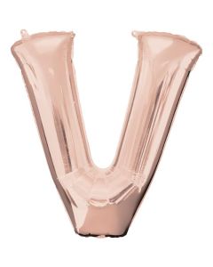 34" Rose Gold Letter V Foil Anagram