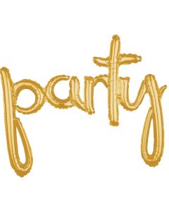 39" Gold Party Script Air-Fill Foil Anagram