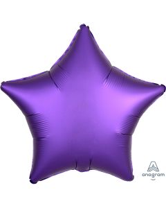 19" Purple Royale Satin Luxe Star Foil Balloon Unpackaged Anagram