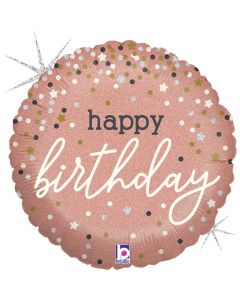 18" Rose Gold Confetti Birthday Foil Grabo