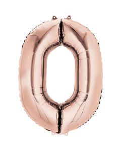 16" FOIL '0' ROSE GOLD BALLOON - 3748511/1