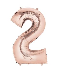 16" Rose Gold Number 2 Air-Fill Foil Anagram