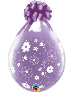 18" Latex Stuffing Balloon Diamond Clear Daisies & Dots-A-Round Qualatex