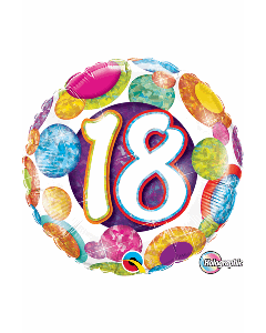 18" Foil Round Hologrph 18 Big Dots & Glitz