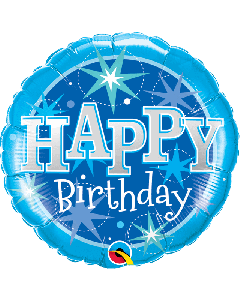 18" FOIL ROUND BIRTHDAY BLUE SPARKLE - 37919/1