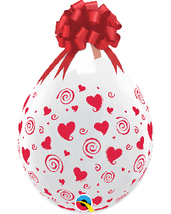 18" Diamond Clear Swirling Hearts Latex 25pk Qualatex