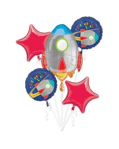5 Balloon Bouquet  Blast Off Birthday Anagram