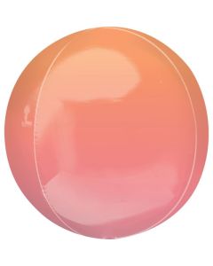 15" Red & Orange Ombre Orbz Foil Balloon Anagram