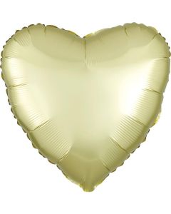 17" Satin Luxe Pastel Yellow Heart Foil Balloon Anagram