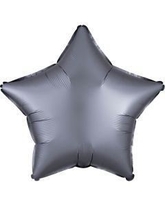 19" Graphite Satin Luxe Star Foil Balloon Unpackaged Anagram