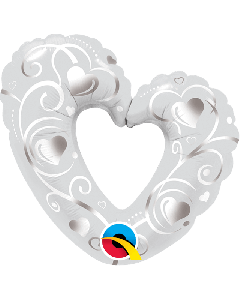 14" Hearts & Filigree Balloon Unpackaged Qualatex
