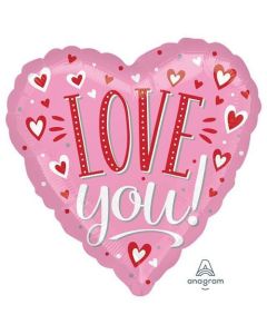28" Love You White Dots Anagram