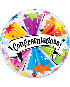 22" Multi Coloured Congratulations Bubble Qualatex