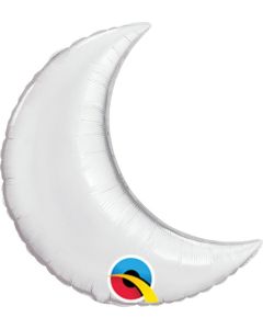 9" Silver Crescent Moon Foil Balloon Unpackaged Qualatex