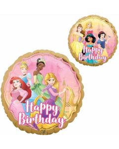 18" Disney Princess Happy Birthday Round Foil Balloon Anagram