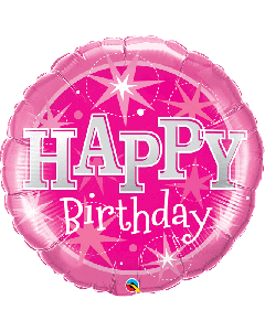 36" Pink Birthday Sparkle Foil Balloon Qualatex