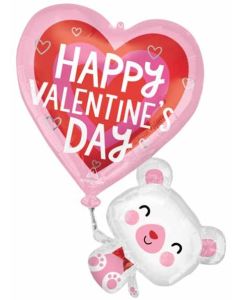 31" Floating Valentine's Bear Supershape Foil Balloon Anagram